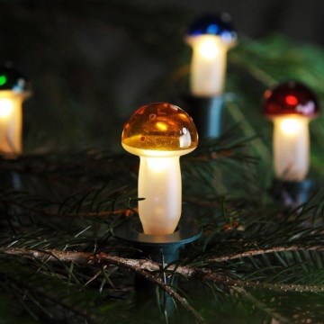 Guirlande lumineuse de Noël TOADSTOOL 12xE10 10,7m blanc chaud, Fabriqué en République tchèque
