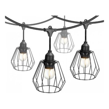 Guirlande lumineuse décorative d'extérieur CRETE 10xE27/230V 15m IP44
