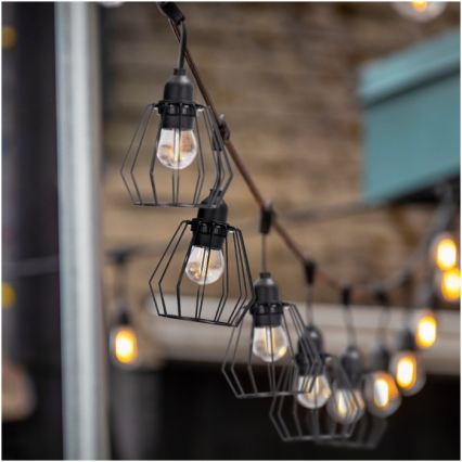 Guirlande lumineuse décorative d'extérieur CRETE 10xE27/230V 15m IP44