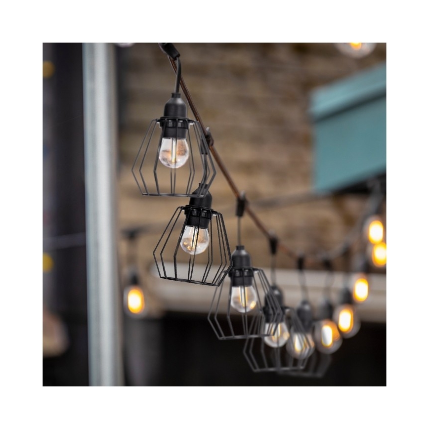 Guirlande lumineuse décorative d'extérieur CRETE 10xE27/230V 15m IP44