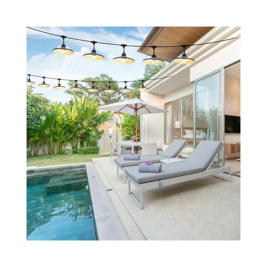 Guirlande lumineuse décorative d'extérieur CRETE 20xE27/230V 25m IP44