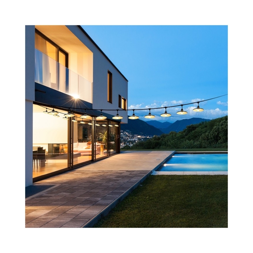 Guirlande lumineuse décorative d'extérieur CRETE 20xE27/230V 25m IP44