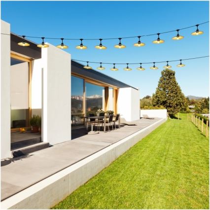Guirlande lumineuse décorative d'extérieur CRETE 20xE27/230V 25m IP44