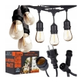 Guirlande lumineuse décorative LED d'extérieur 15xE27/1W/230V 15,94 m IP44 noire