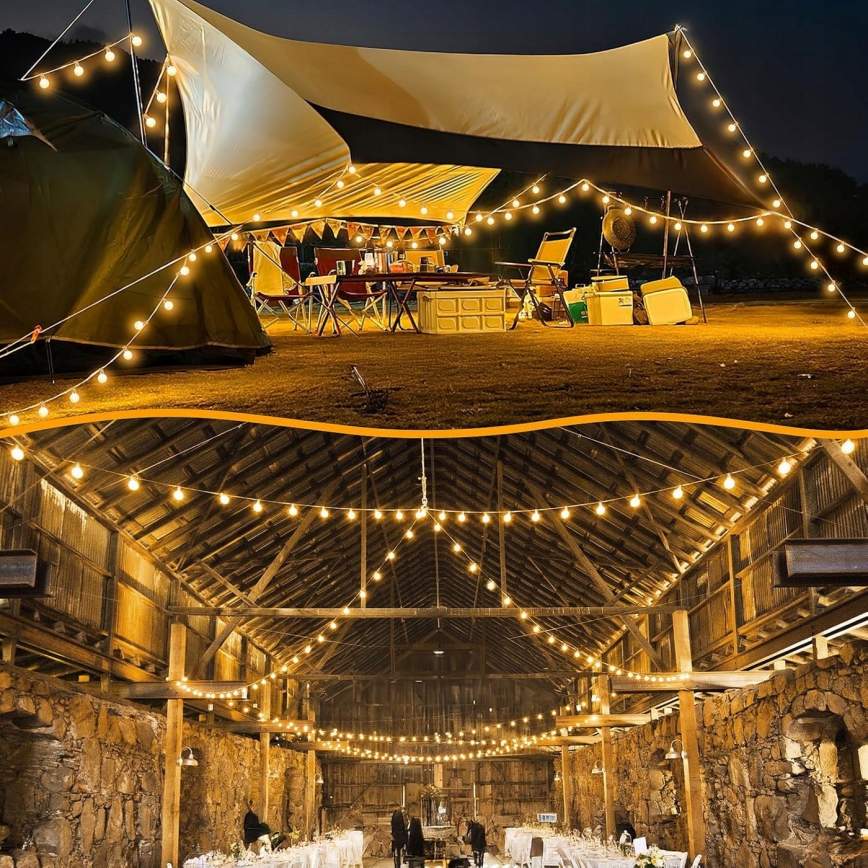 Guirlande lumineuse décorative LED pour extérieur 20xE12/1W/230V 20 m IP65 noire