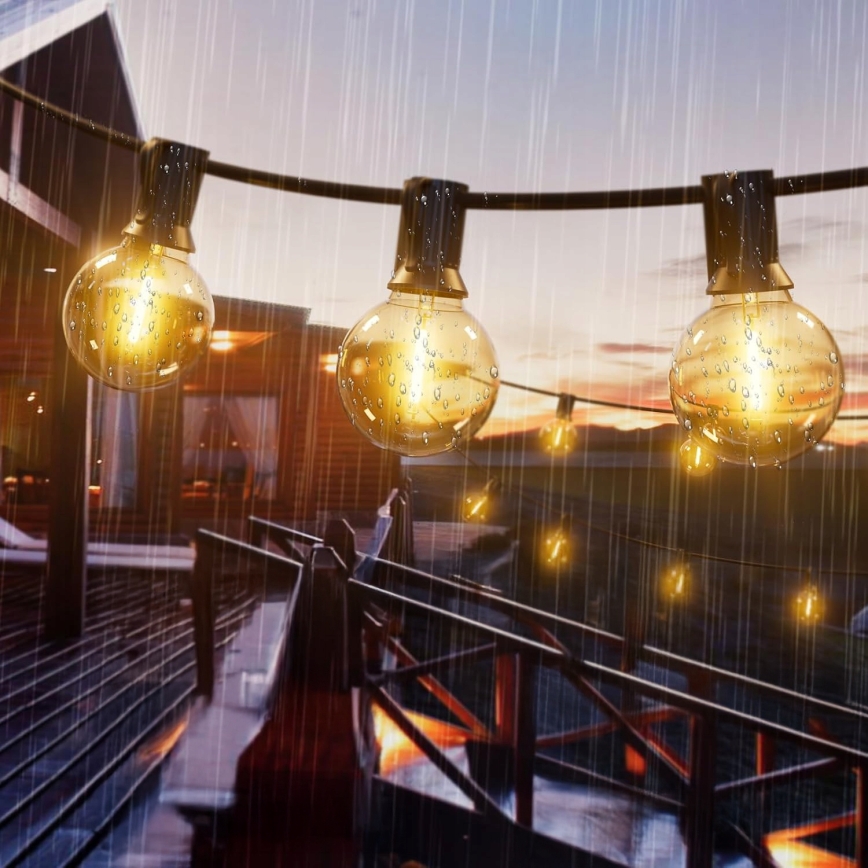 Guirlande lumineuse décorative LED pour extérieur 20xE12/1W/230V 20 m IP65 noire