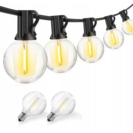Guirlande lumineuse décorative LED pour extérieur 20xE12/1W/230V 20 m IP65 noire