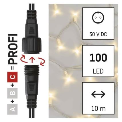 Guirlande lumineuse d'extérieur 100xLED/10m IP44 blanc chaud