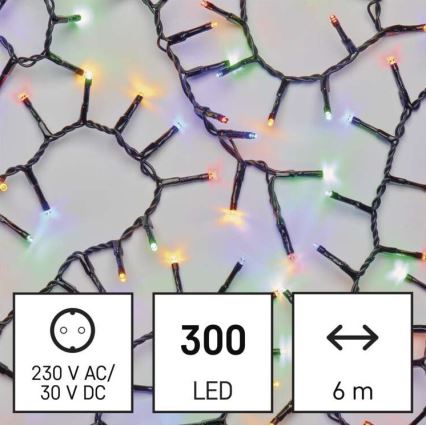 Guirlande lumineuse d'extérieur 300 LED — 11 m, IP44, multicolore