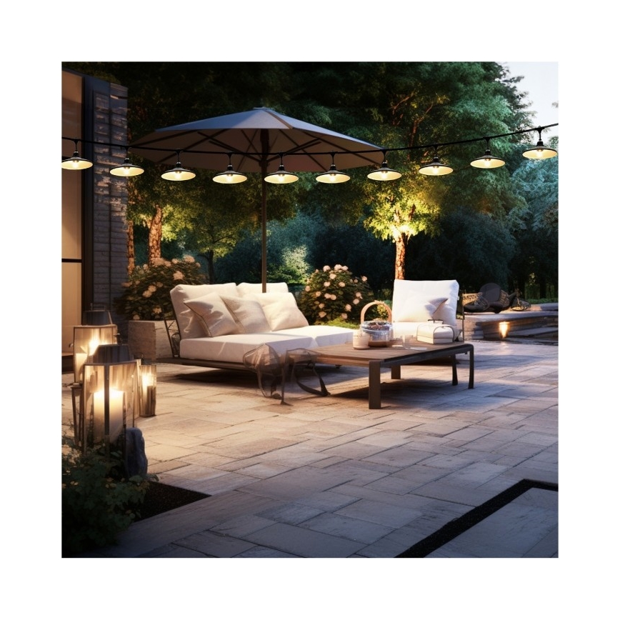 Guirlande lumineuse d'extérieur CRETE 10xE27/230V 15m IP44