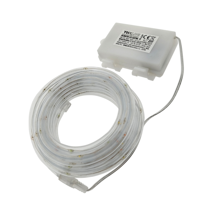 Guirlande lumineuse d'extérieur LED, 100 LED, 3xAA, 5,45 m, IP44, multicolore