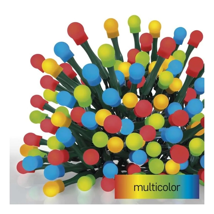 Guirlande lumineuse d'extérieur LED 80 LED, 8 modes, 13 m, multicolore, IP44