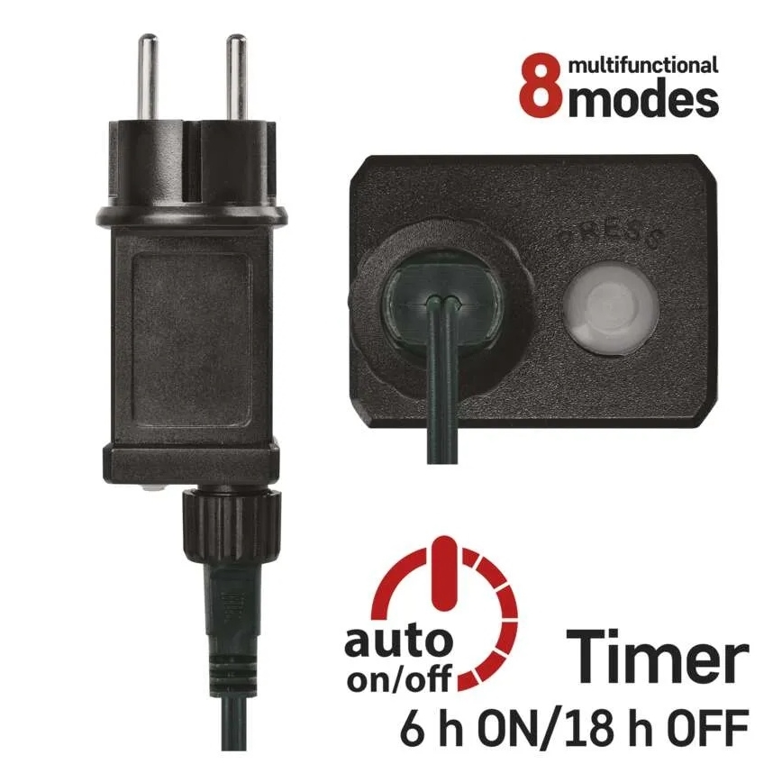 Guirlande lumineuse d'extérieur LED 80 LED, 8 modes, 13 m, multicolore, IP44