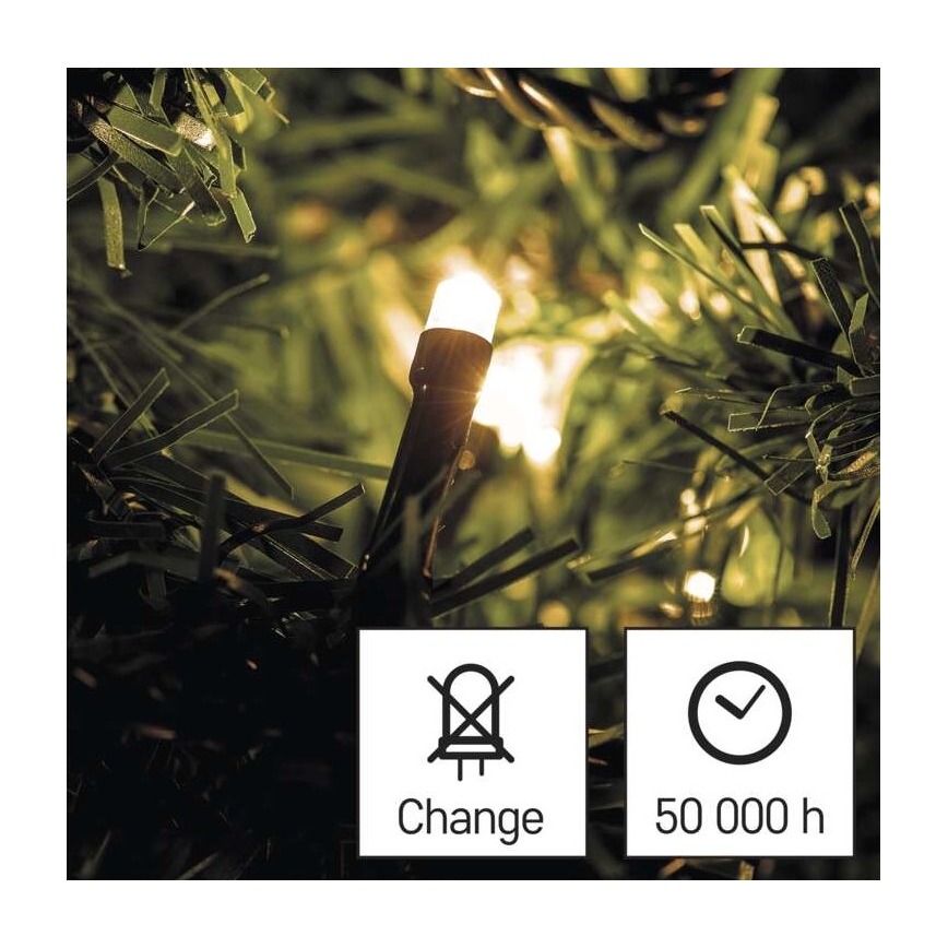 Guirlande lumineuse d'extérieur LED — 180 LED, 23 m, IP44, blanc chaud