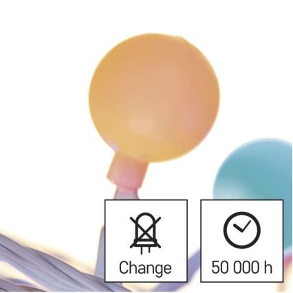 Guirlande lumineuse extérieure 40 LED — 9 m, IP44, multicolore