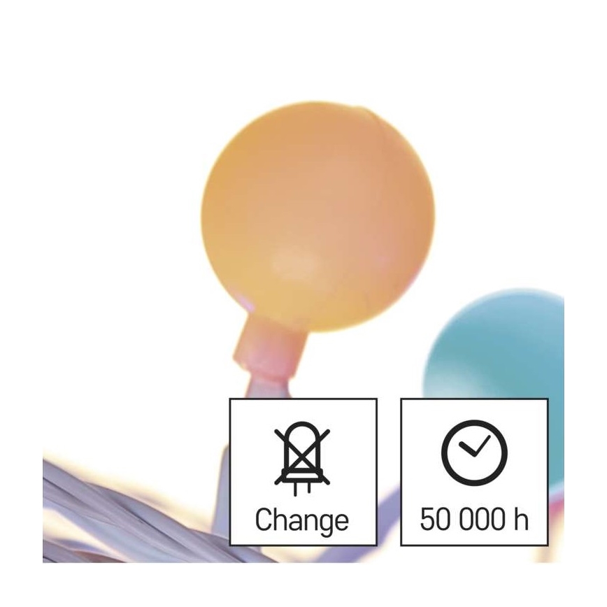 Guirlande lumineuse extérieure 40 LED — 9 m, IP44, multicolore
