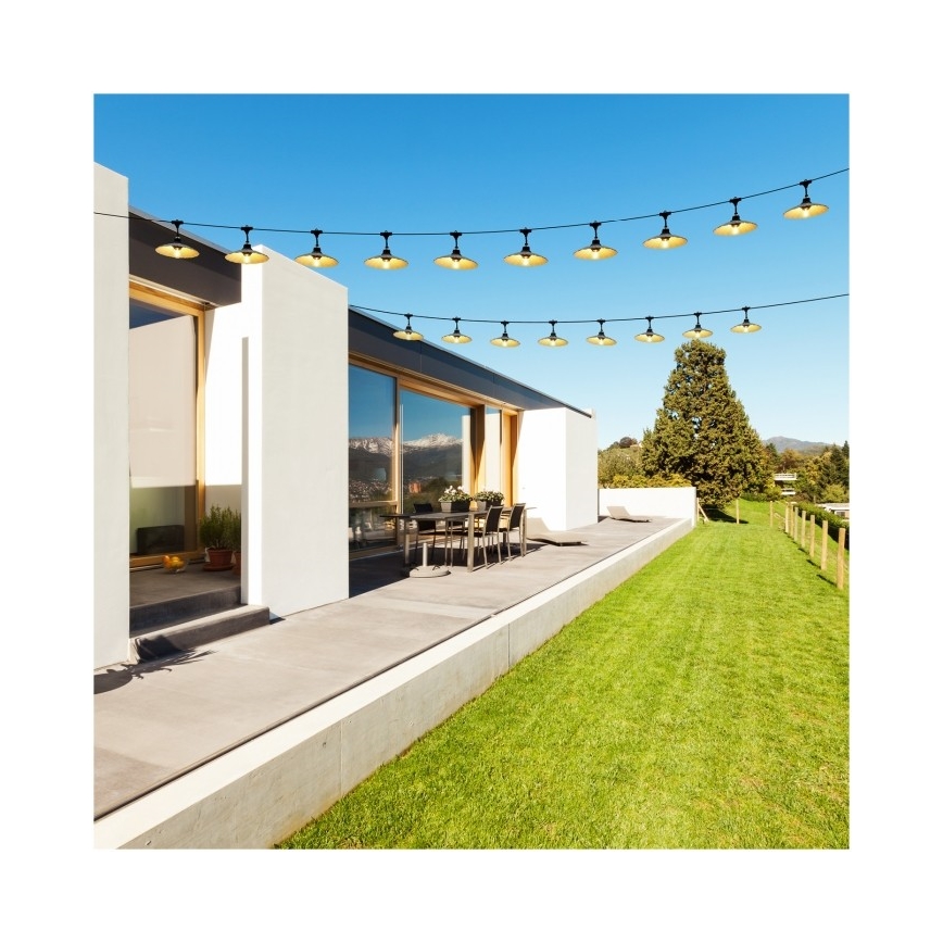 Guirlande lumineuse extérieure CRETE 15xE27/230V 20m IP44