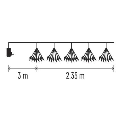 Guirlande lumineuse LED 150 LED / 5,35 m, blanc chaud