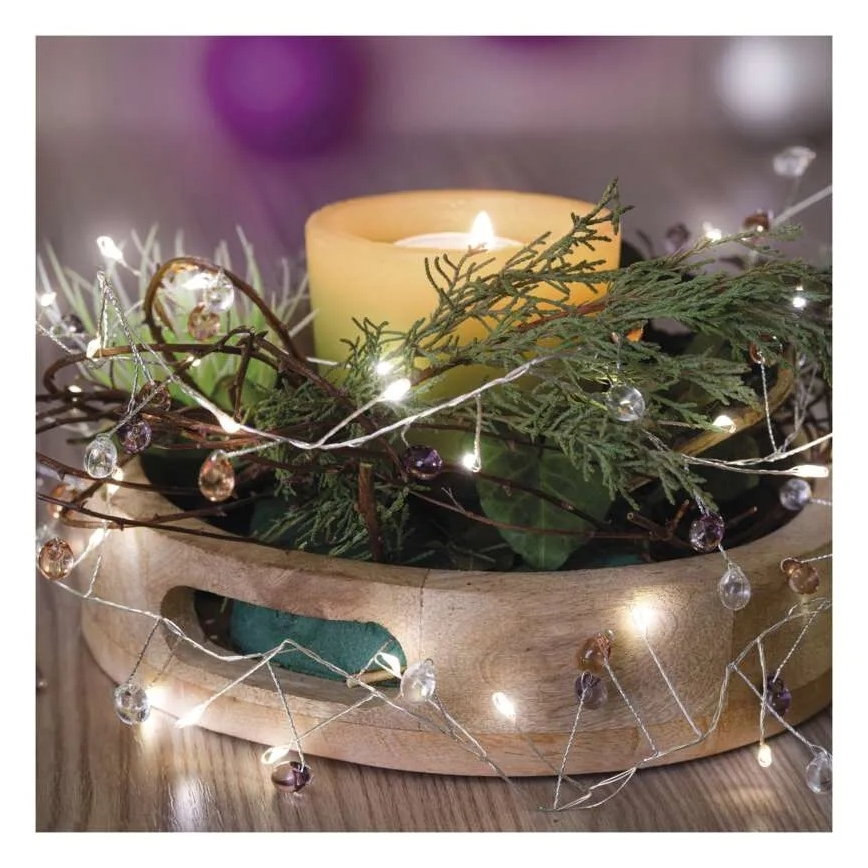 Guirlande lumineuse LED 40xLED/3xAA 1,5 m, blanc chaud