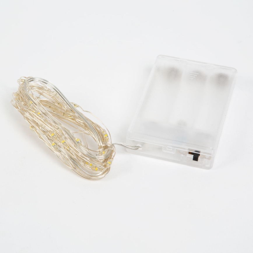 Guirlande lumineuse LED 50xLED/3xAA 5,25m blanc froid