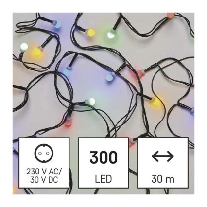 Guirlande lumineuse LED de Noël 300 LED / 8 fonctions, 35 m, IP44, blanc chaud
