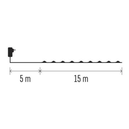 Guirlande lumineuse LED de Noël extérieure 150 LED/20 m IP44 blanc froid