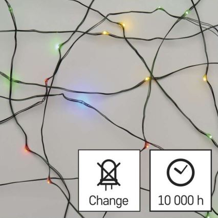 Guirlande lumineuse LED de Noël extérieure 75 LED / 12,5 m IP44 multicolore