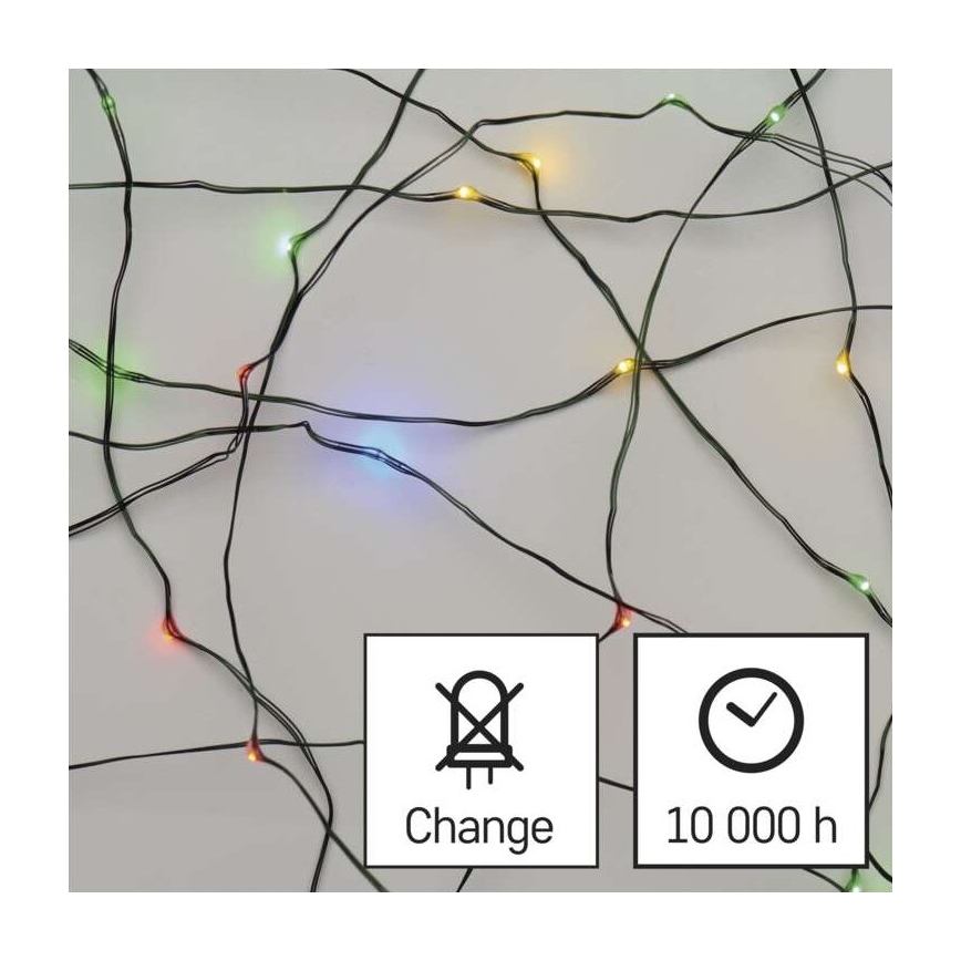 Guirlande lumineuse LED de Noël extérieure 75 LED / 12,5 m IP44 multicolore