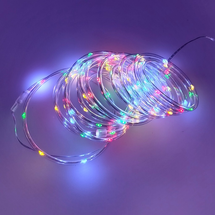 Guirlande lumineuse LED de Noël pour extérieur 100xLED/3xAA 5,45 m IP44 multicolore