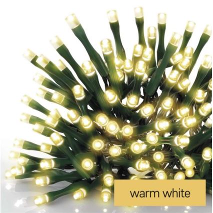 Guirlande lumineuse LED de Noël pour l'extérieur, 180 LED / 23 m, IP44, blanc chaud