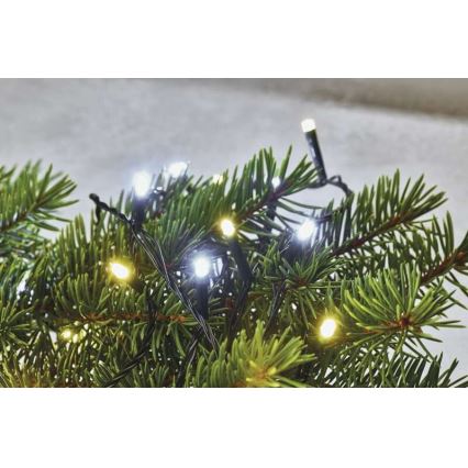 Guirlande lumineuse LED de Noël pour l'extérieur 80 LED/2 fonctions 13m IP44 blanc chaud/froid