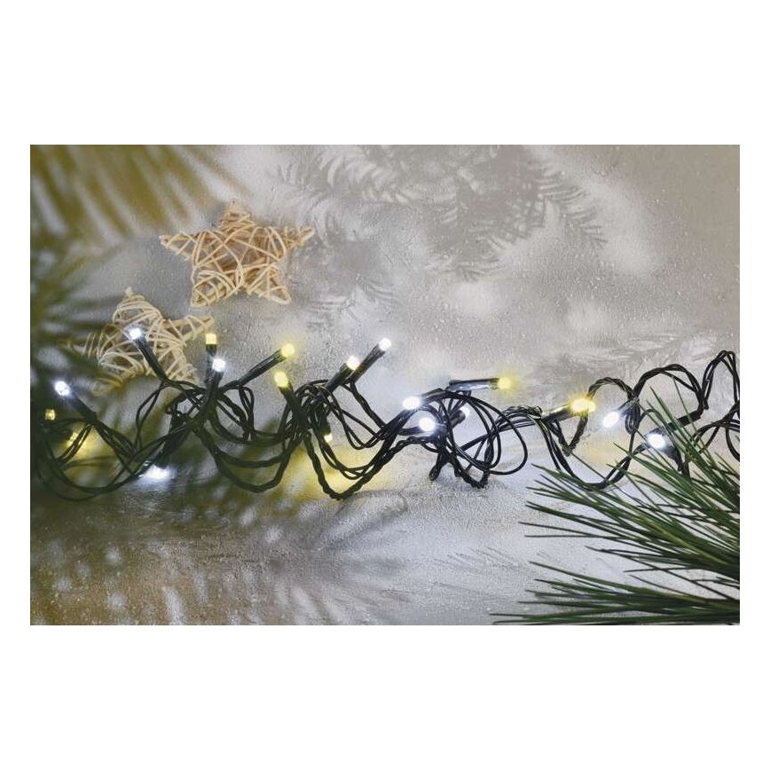 Guirlande lumineuse LED de Noël pour l'extérieur 80 LED/2 fonctions 13m IP44 blanc chaud/froid
