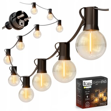 Guirlande lumineuse LED décorative d'extérieur 36xE12/1W/230V 22,35 m IP65 noire