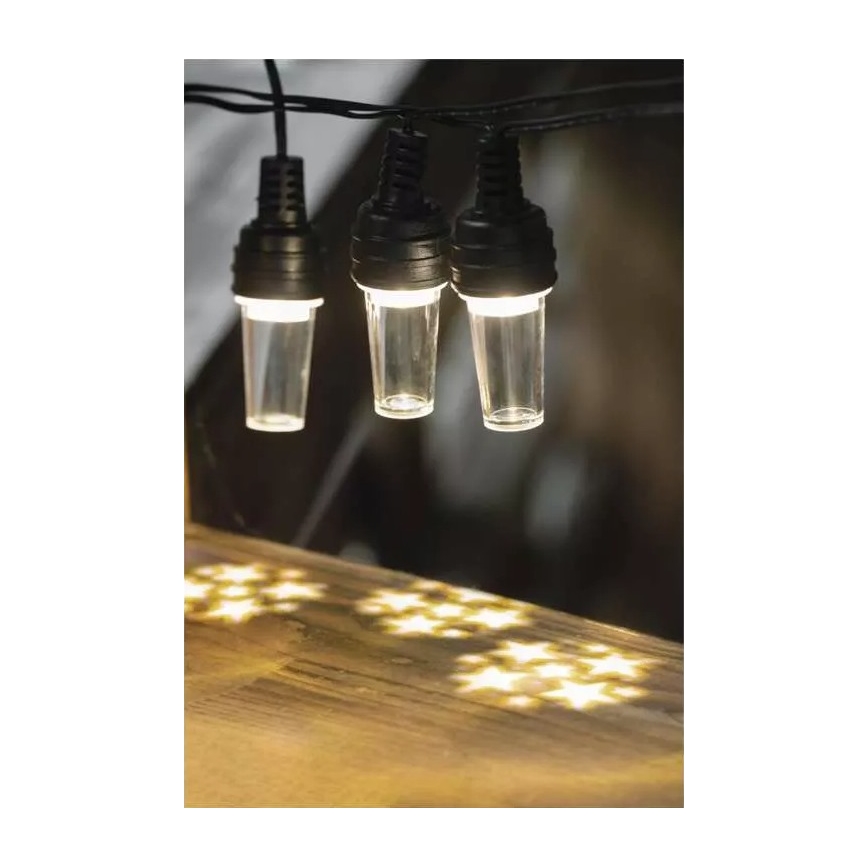 Guirlande lumineuse LED d'extérieur 10 LED / 9,5 m, IP44, blanc froid