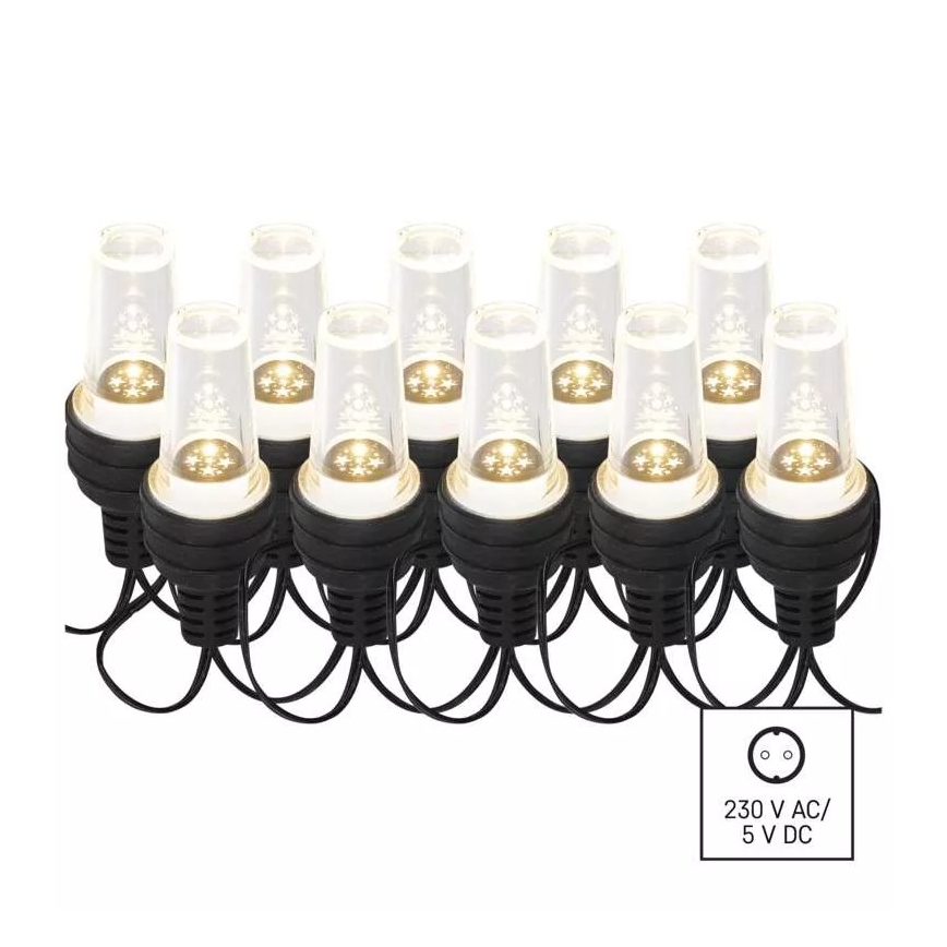 Guirlande lumineuse LED d'extérieur 10 LED / 9,5 m, IP44, blanc froid