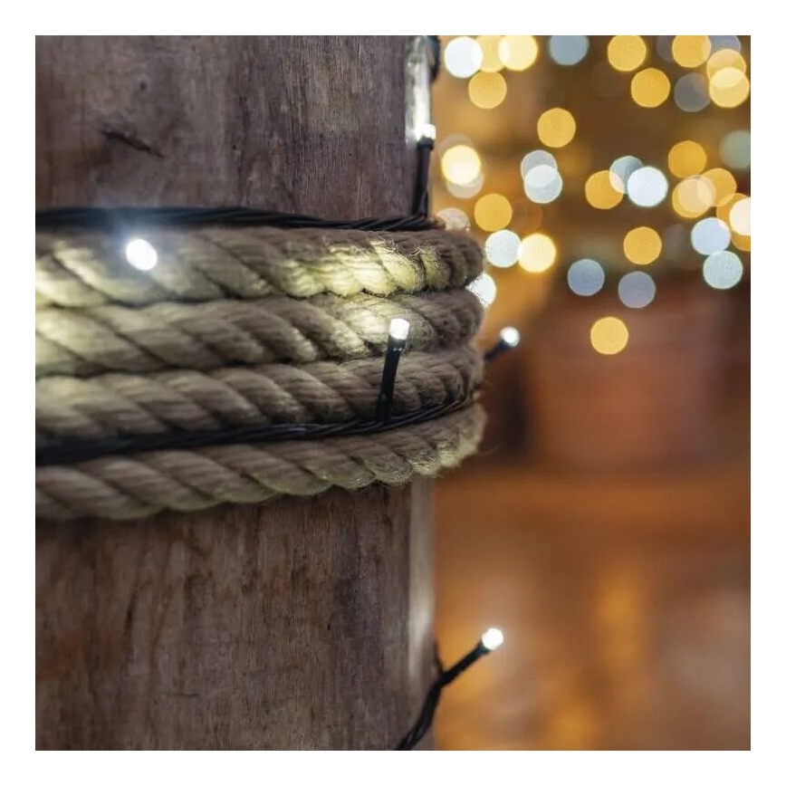 Guirlande lumineuse LED d'extérieur 100 LED / 10 m, IP44, blanc froid