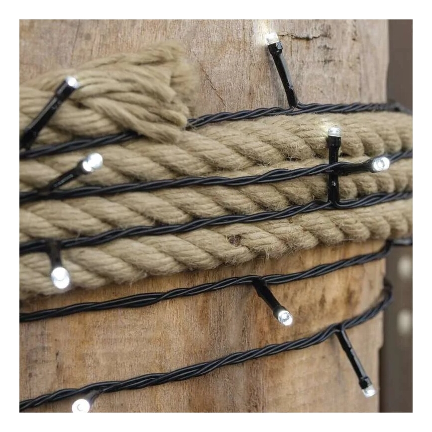 Guirlande lumineuse LED d'extérieur 100 LED / 10 m, IP44, blanc froid