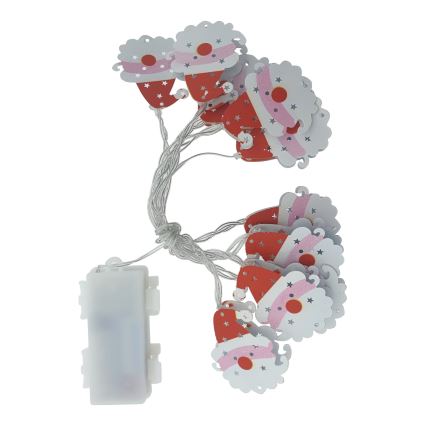Guirlande lumineuse LED d'extérieur 10xLED/2xAA, 1,65 m, IP44, blanc chaud Santa