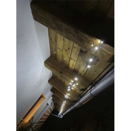 Guirlande lumineuse LED d'extérieur, 120 LEDs, 17 m, IP44, blanc froid