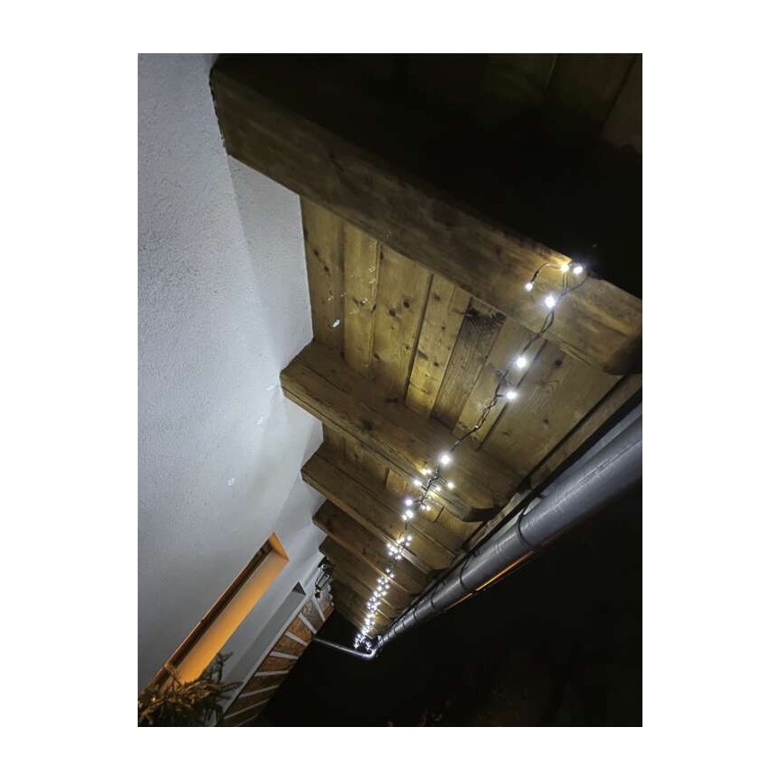 Guirlande lumineuse LED d'extérieur, 120 LEDs, 17 m, IP44, blanc froid
