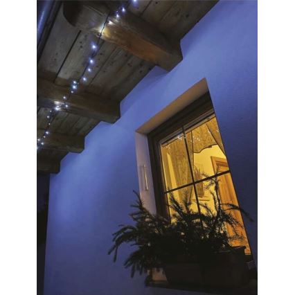 Guirlande lumineuse LED d'extérieur, 120 LEDs, 17 m, IP44, blanc froid