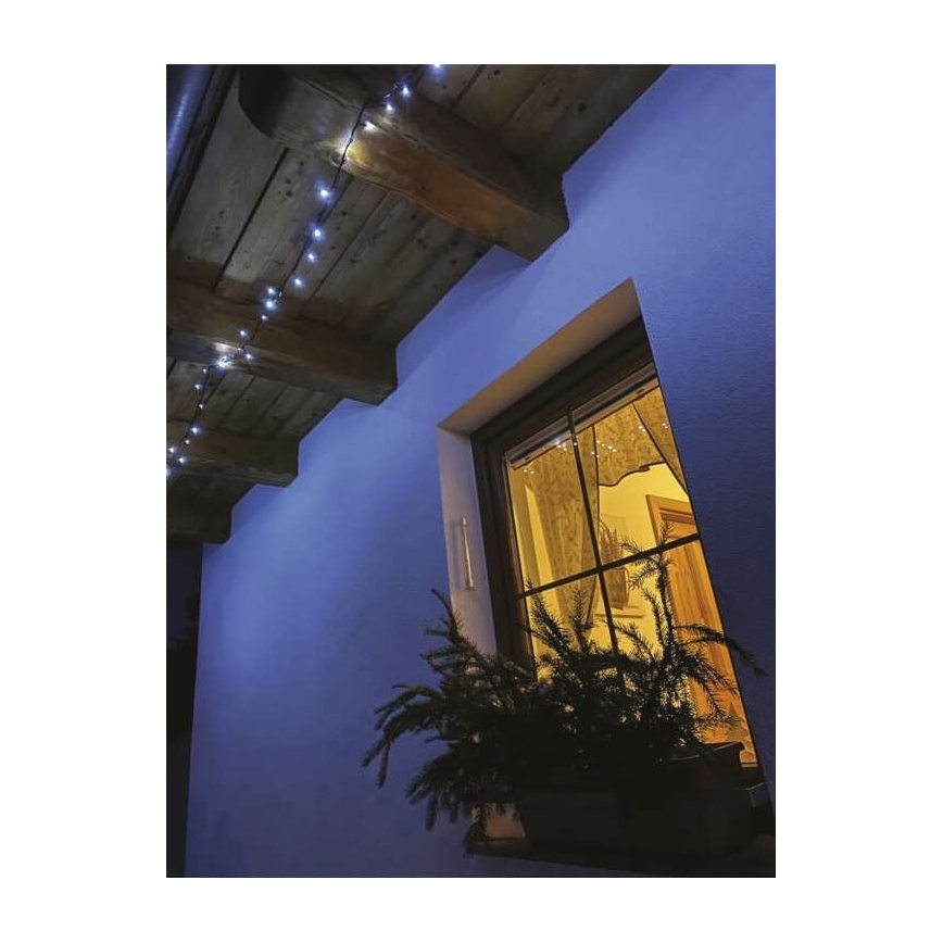 Guirlande lumineuse LED d'extérieur, 120 LEDs, 17 m, IP44, blanc froid