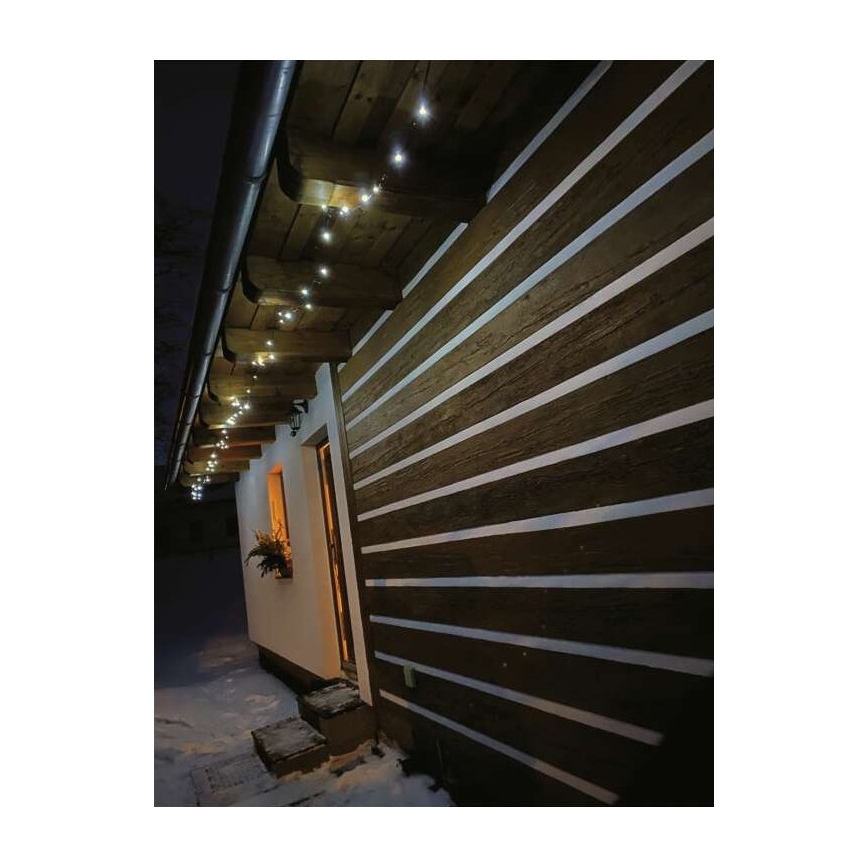 Guirlande lumineuse LED d'extérieur, 120 LEDs, 17 m, IP44, blanc froid