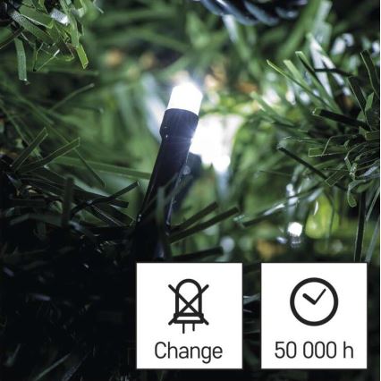 Guirlande lumineuse LED d'extérieur, 120 LEDs, 17 m, IP44, blanc froid