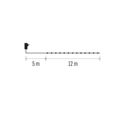 Guirlande lumineuse LED d'extérieur 120xLED/17m IP44 blanc chaud