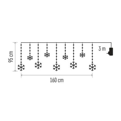 Guirlande lumineuse LED d'extérieur 131 LED / 1,6 m IP44, blanc froid