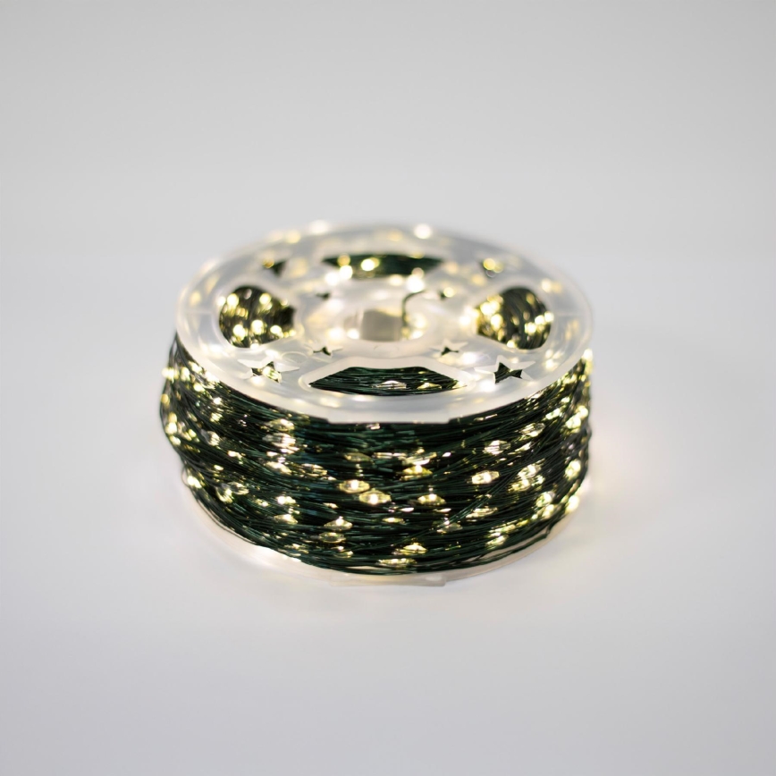 Guirlande lumineuse extérieure 1500 LED / 230 V, 8 fonctions, 153 m, IP44, blanc chaud, avec télécommande