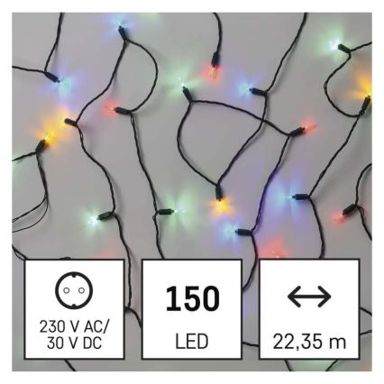 Guirlande lumineuse LED d'extérieur 150xLED/27,35m IP44 multicolore