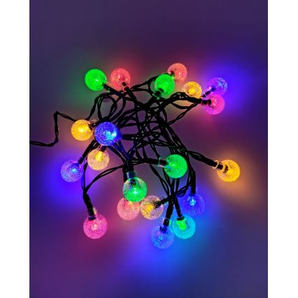Guirlande lumineuse LED d'extérieur 20 LED / 2×AA, 2,2 m, IP44, multicolore
