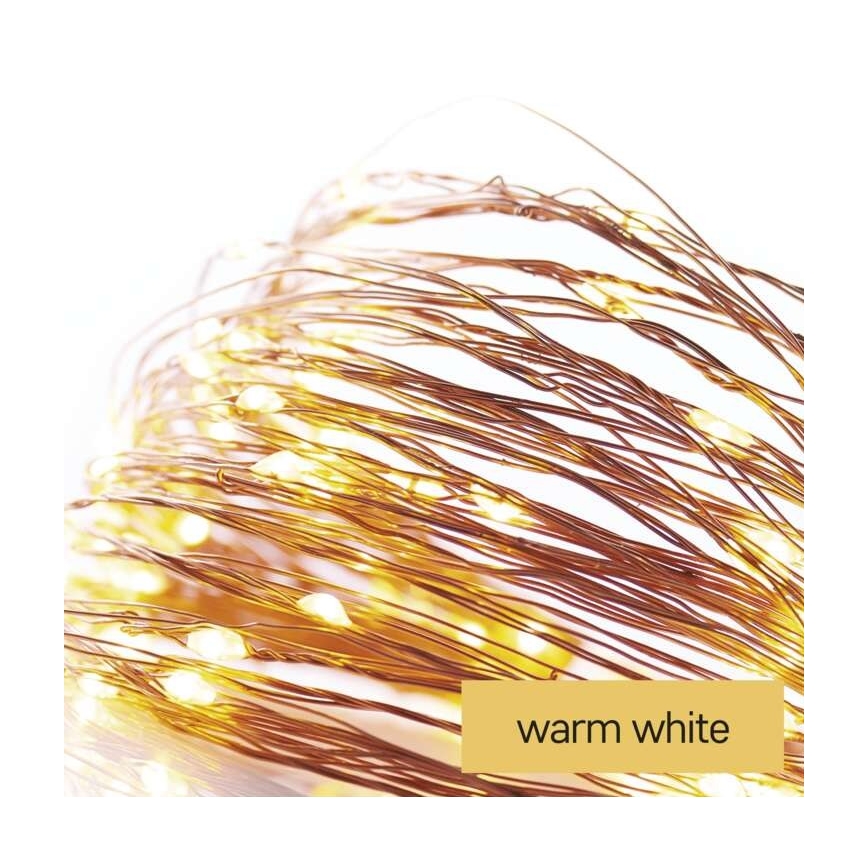 Guirlande lumineuse LED d'extérieur 40 LED — 9 m, IP44, blanc chaud